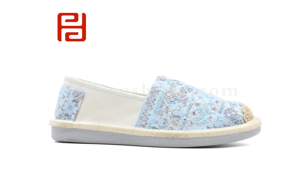 舒適休閑女鞋蕾絲布面料棉麻里布舒適女鞋